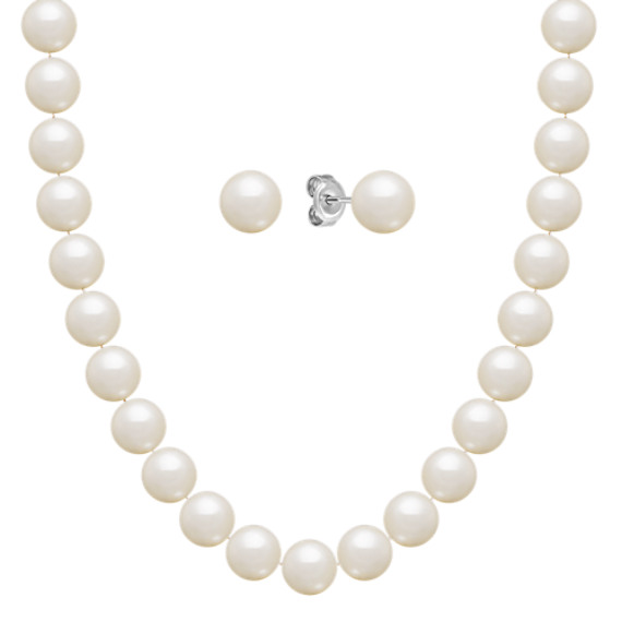 6.5mm Cultured Freshwater Pearl Strand and Earrings Two Piece Set (30") 6.5mm Cultured Freshwater Pearl Strand and Earrings Two Piece Set (30")