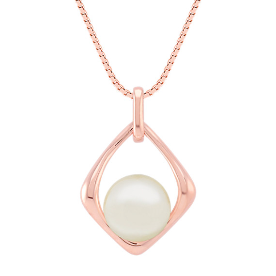 8.5mm Cultured Freshwater Pearl Pendant in Rose Gold (18") 8.5mm Cultured Freshwater Pearl Pendant in Rose Gold (18")
