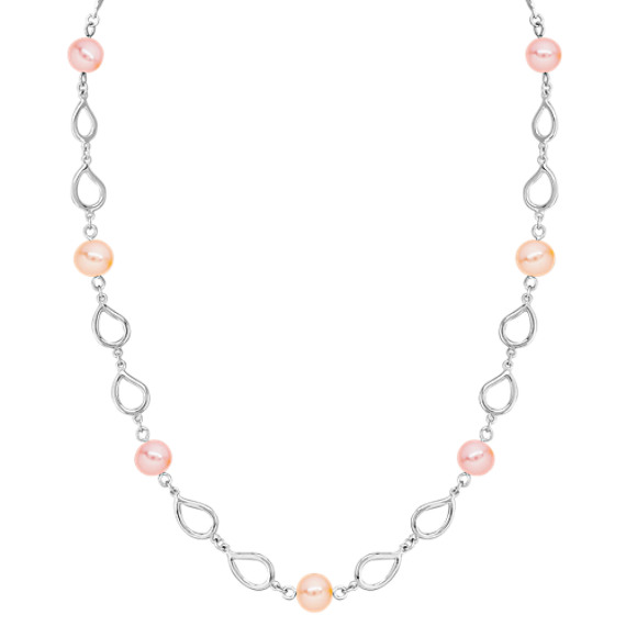 8mm Multi-Colored Cultured Freshwater Pearl and Sterling Silver Necklace (18") 8mm Multi-Colored Cultured Freshwater Pearl and Sterling Silver Necklace (18")