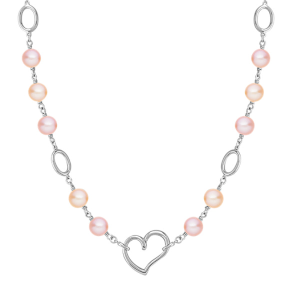 8mm Multi-Colored Cultured Freshwater Pearl and Sterling Silver Necklace (18") 8mm Multi-Colored Cultured Freshwater Pearl and Sterling Silver Necklace (18")