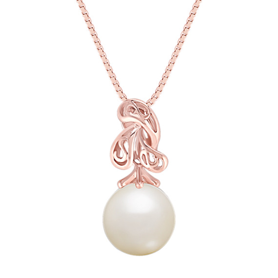 9mm Cultured Freshwater Pearl Pendant in Rose Gold (18") 9mm Cultured Freshwater Pearl Pendant in Rose Gold (18")