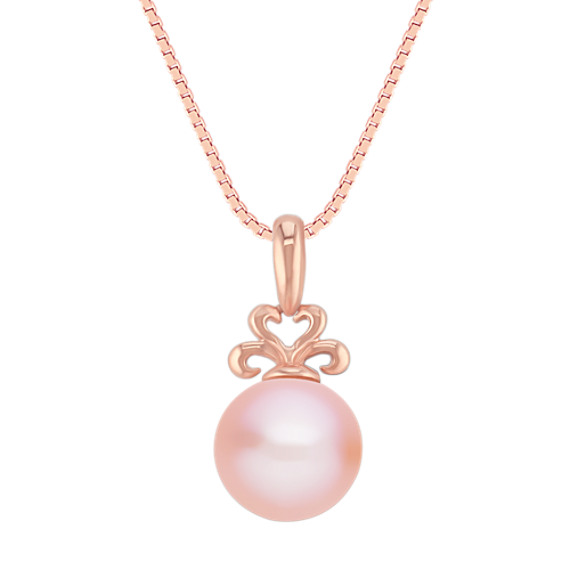9mm Cultured Pink Freshwater Pearl Pendant in Rose Gold (18 in.) 9mm Cultured Pink Freshwater Pearl Pendant in Rose Gold (18 in.)