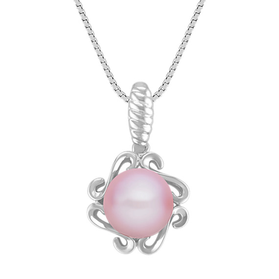 9mm Lavender Cultured Freshwater Pearl Pendant in Sterling Silver (18") 9mm Lavender Cultured Freshwater Pearl Pendant in Sterling Silver (18")