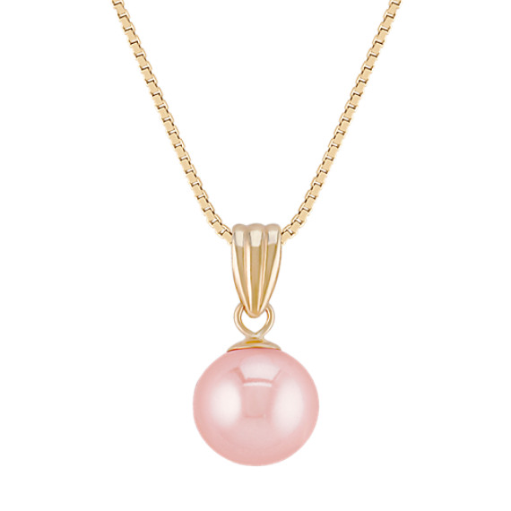 9mm Pink Cultured Freshwater Pearl Pendant (18 in.) 9mm Pink Cultured Freshwater Pearl Pendant (18 in.)