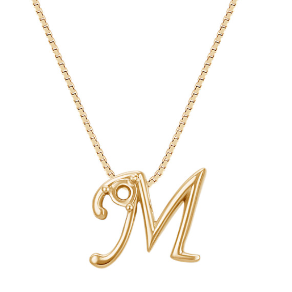 Letter M Pendant In K Yellow Gold In Shane Co