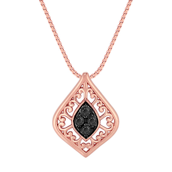 Black Sapphire Pendant in 14k Rose Gold (18") Black Sapphire Pendant in 14k Rose Gold (18")