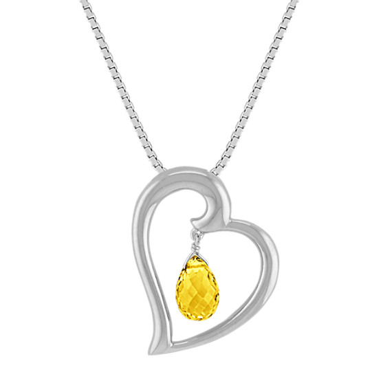 Briolette Yellow Sapphire Heart Pendant (18") Briolette Yellow Sapphire Heart Pendant (18")