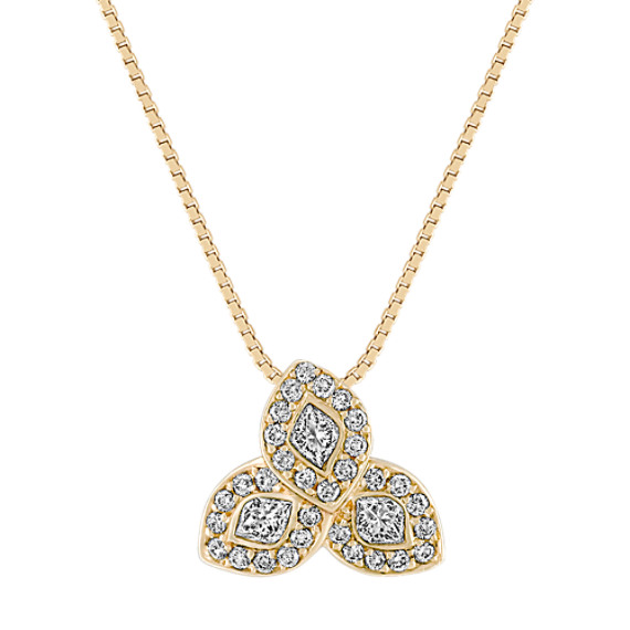 Calla Cut and Round Diamond Pendant (18") Calla Cut and Round Diamond Pendant (18")