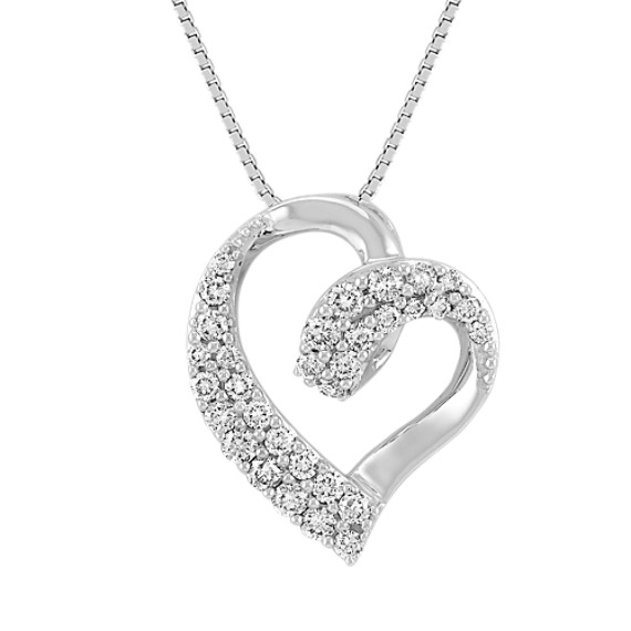Classic Diamond Heart Pendant (18") Classic Diamond Heart Pendant (18")
