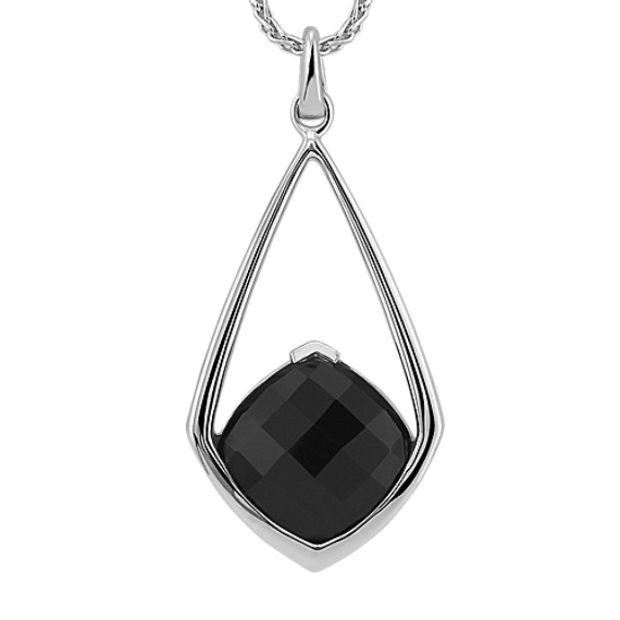Cushion Cut Black Sapphire Pendant (18") Cushion Cut Black Sapphire Pendant (18")