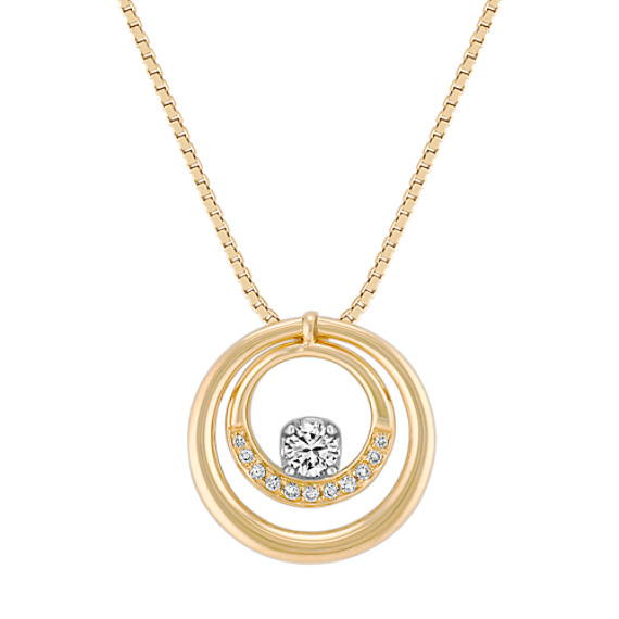 Diamond Double Circle Pendant (18") Diamond Double Circle Pendant (18")