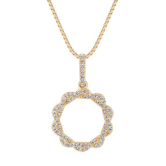 Diamond Twist Circle Pendant (18") Diamond Twist Circle Pendant (18")