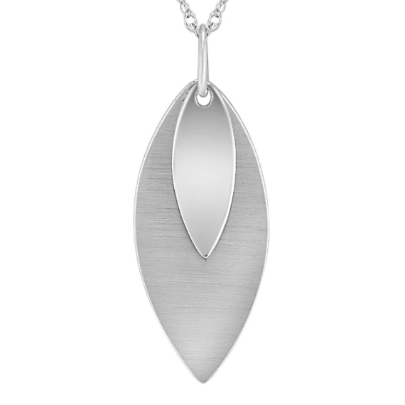 Double Leaf Sterling Silver Pendant (18") Double Leaf Sterling Silver Pendant (18")