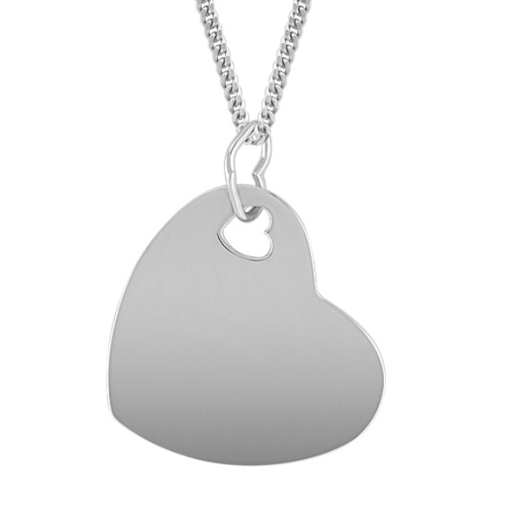 Engravable Heart Pendant in Sterling Silver (20") Engravable Heart Pendant in Sterling Silver (20")
