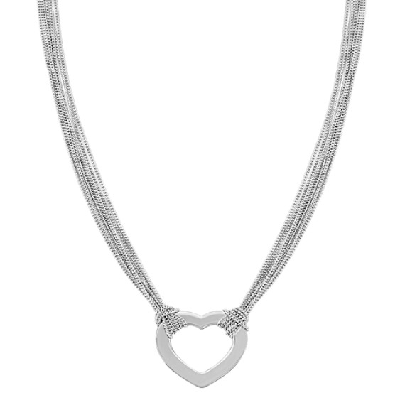 Engravable Sterling Silver Heart Necklace (18") Engravable Sterling Silver Heart Necklace (18")