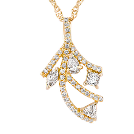 Fancy Shape and Round Diamond Pendant (18") Fancy Shape and Round Diamond Pendant (18")