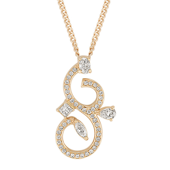 Fancy Shape and Round Diamond Pendant (18") Fancy Shape and Round Diamond Pendant (18")