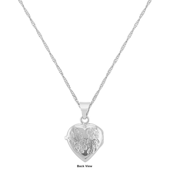 Heart Locket in 14k White and Rose Gold (18 in.)