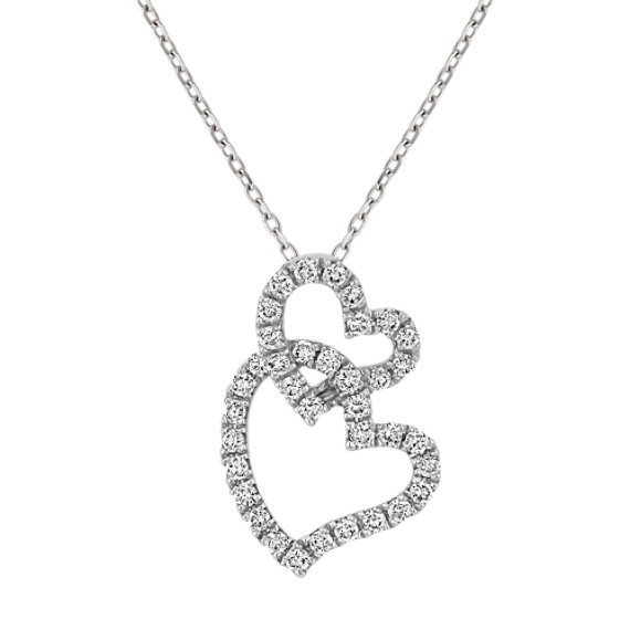 Intertwined Double Heart Diamond Pendant (18") Intertwined Double Heart Diamond Pendant (18")