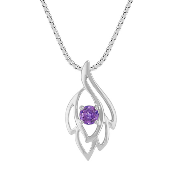 Lavender Sapphire and Sterling Silver Pendant (18") Lavender Sapphire and Sterling Silver Pendant (18")