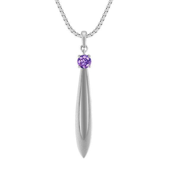 Lavender Sapphire and Sterling Silver Pendant (18") Lavender Sapphire and Sterling Silver Pendant (18")