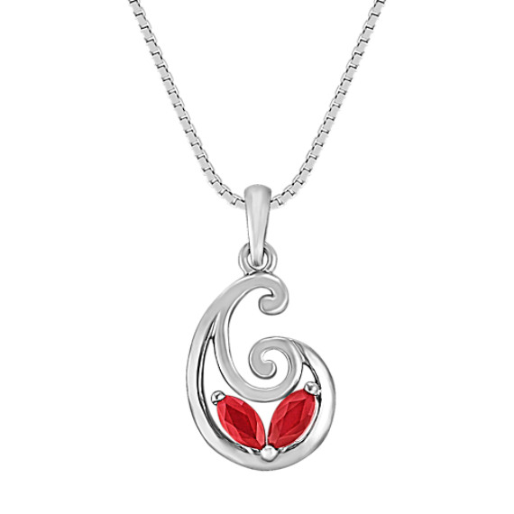 Marquise Ruby Swirl Pendant (18") Marquise Ruby Swirl Pendant (18")