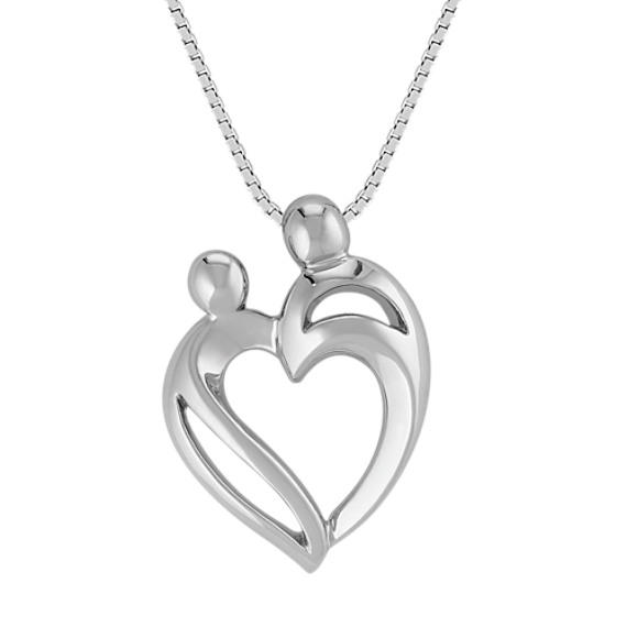 Mother & Child Heart Pendant in Sterling Silver (18") Mother & Child Heart Pendant in Sterling Silver (18")