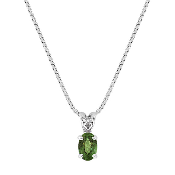 Oval Green Sapphire Pendant (18") Oval Green Sapphire Pendant (18")