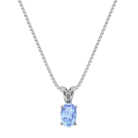 Oval Ice Blue Sapphire Pendant (18") Oval Ice Blue Sapphire Pendant (18")