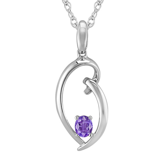 Oval Lavender Sapphire and Sterling Silver Pendant (18") Oval Lavender Sapphire and Sterling Silver Pendant (18")