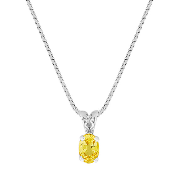 Oval Yellow Sapphire Pendant (18") Oval Yellow Sapphire Pendant (18")