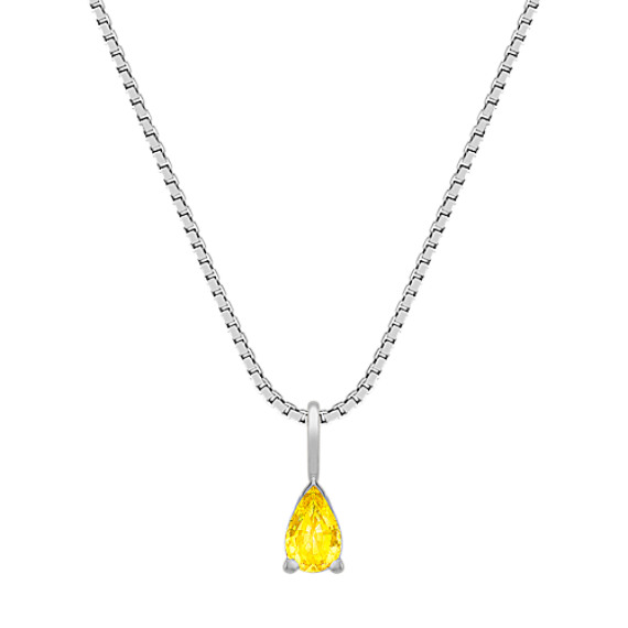 Pear Shaped Yellow Sapphire Pendant (18") Pear Shaped Yellow Sapphire Pendant (18")