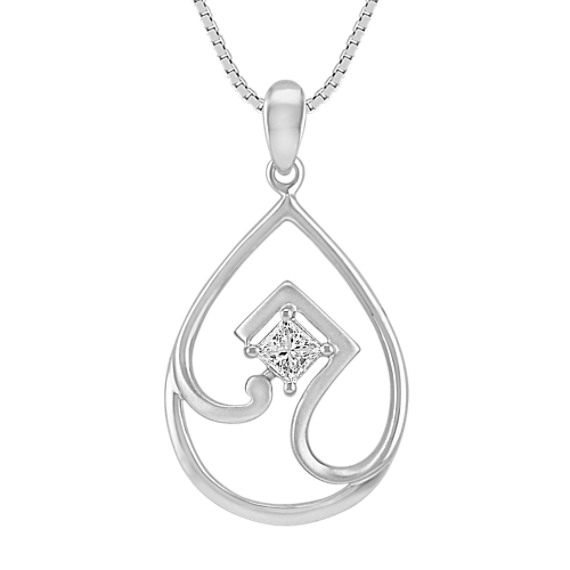 Princess Cut Diamond Pendant (18") Princess Cut Diamond Pendant (18")