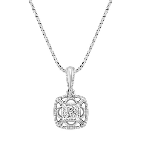 Princess Cut Diamond Pendant (18") Princess Cut Diamond Pendant (18")