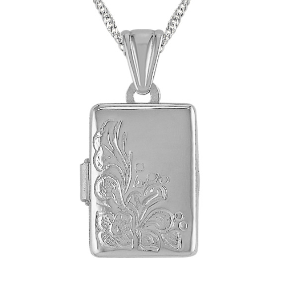 Rectangle Locket in Sterling Silver (18") Rectangle Locket in Sterling Silver (18")