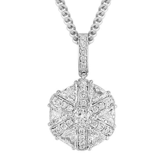 Round and Trillion Diamond Pendant (18") Round and Trillion Diamond Pendant (18")
