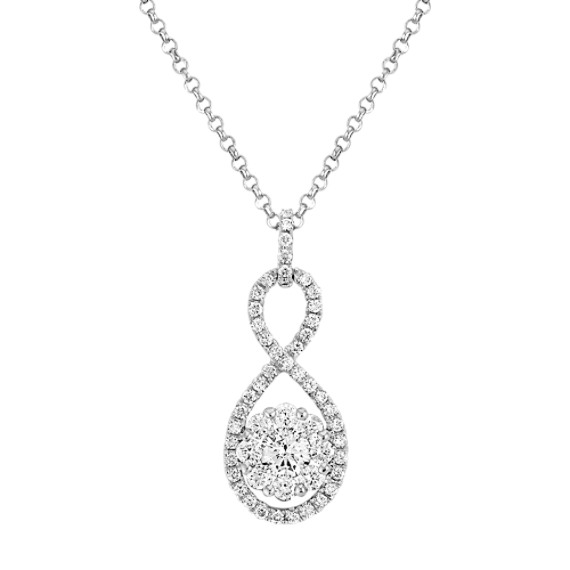Round Diamond Circle Pendant (18") Round Diamond Circle Pendant (18")