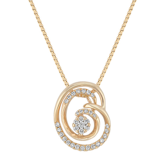 Round Diamond Cluster Pendant (18") Round Diamond Cluster Pendant (18")