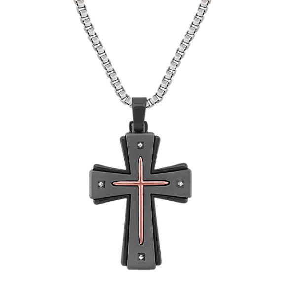 Round Diamond Cross Necklace ( 22'') Round Diamond Cross Necklace ( 22'')