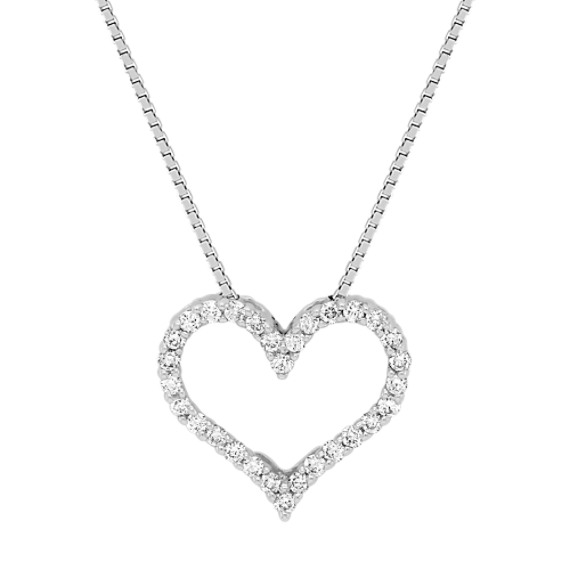 Round Diamond Heart Pendant (18") Round Diamond Heart Pendant (18")