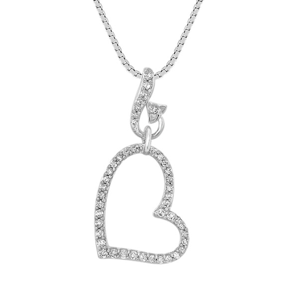 Round Diamond Heart Pendant (18") Round Diamond Heart Pendant (18")