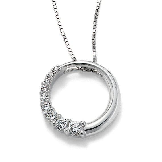 Round Diamond Journey Circle Pendant (18") Round Diamond Journey Circle Pendant (18")