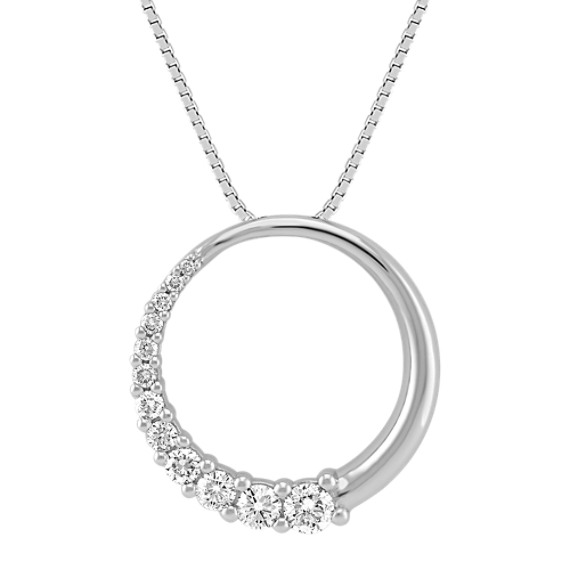 Round Diamond Journey Circle Pendant (18") Round Diamond Journey Circle Pendant (18")
