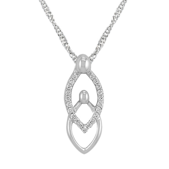 Round Diamond Mother & Child Pendant in Sterling Silver (20") Round Diamond Mother & Child Pendant in Sterling Silver (20")
