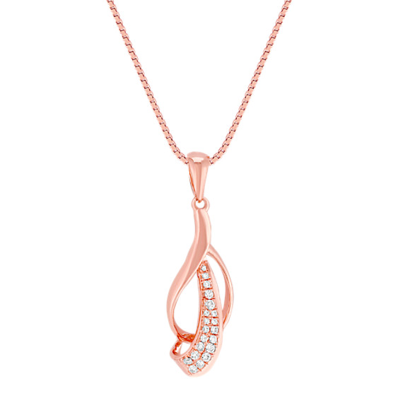 Round Diamond Pendant in 14k Rose Gold (18") Round Diamond Pendant in 14k Rose Gold (18")