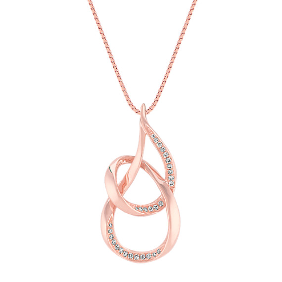 Round Diamond Pendant in 14k Rose Gold (18") Round Diamond Pendant in 14k Rose Gold (18")