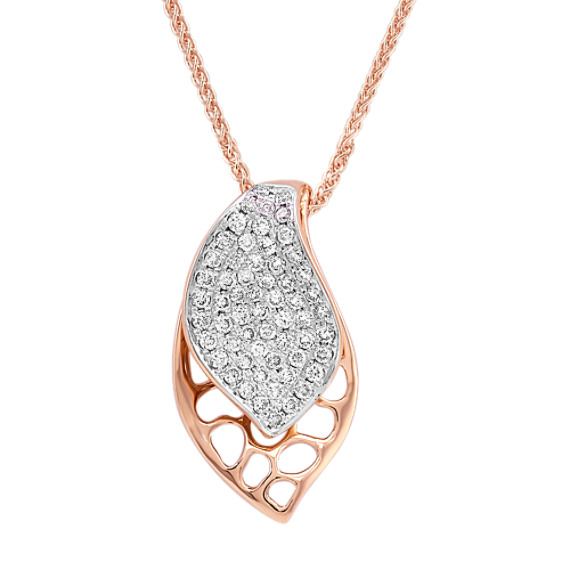 Round Diamond Pendant in Rose Gold (18") Round Diamond Pendant in Rose Gold (18")