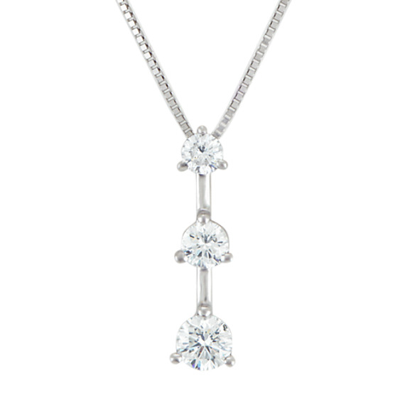 Round Diamond Three-Stone Pendant (18") Round Diamond Three-Stone Pendant (18")