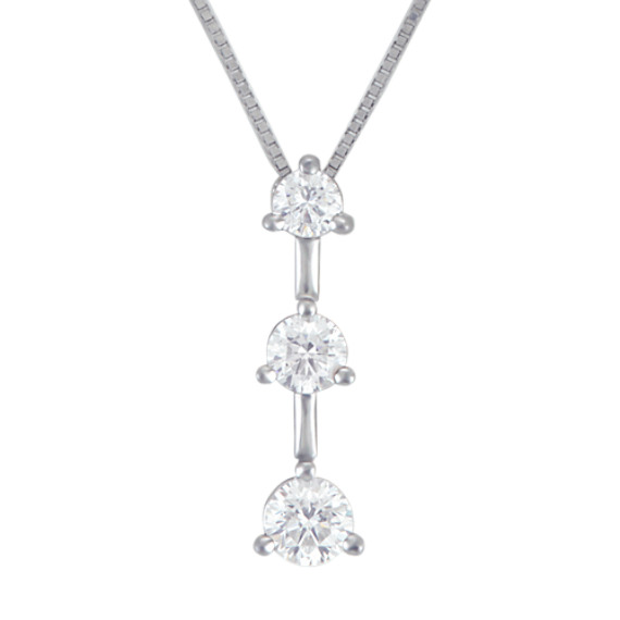Round Diamond Three-Stone Pendant (18") Round Diamond Three-Stone Pendant (18")