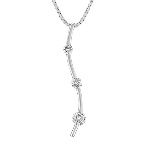 Round Diamond Three-Stone Pendant (18") Round Diamond Three-Stone Pendant (18")